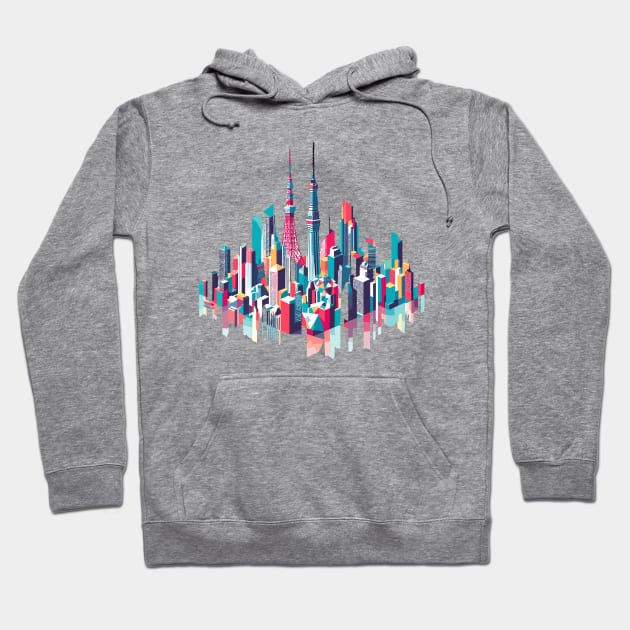 Skyline Tokyo Hoodie by sapphire seaside studio